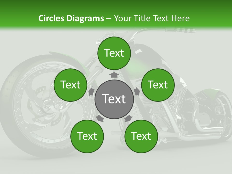 A Green And Black Motorcycle On A Gray Background PowerPoint Template