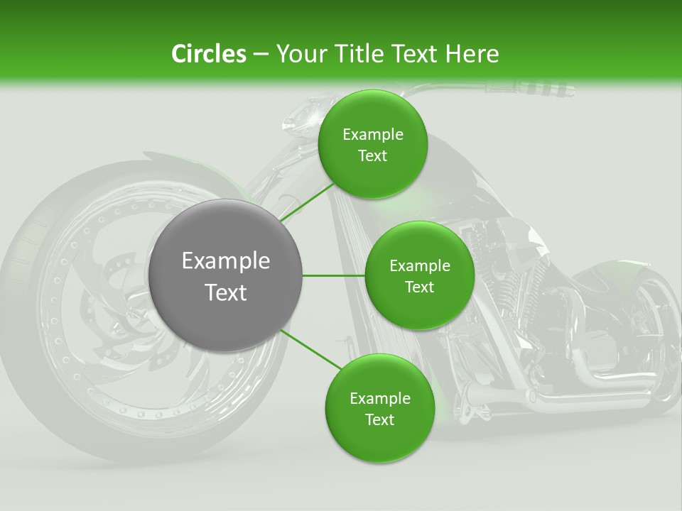 A Green And Black Motorcycle On A Gray Background PowerPoint Template