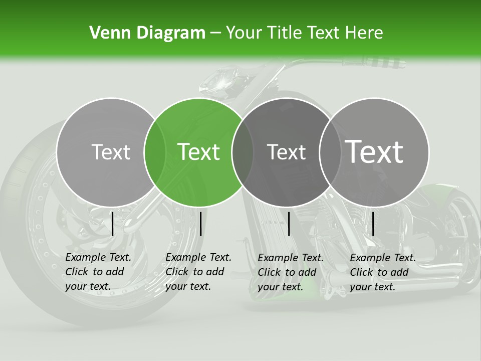 A Green And Black Motorcycle On A Gray Background PowerPoint Template
