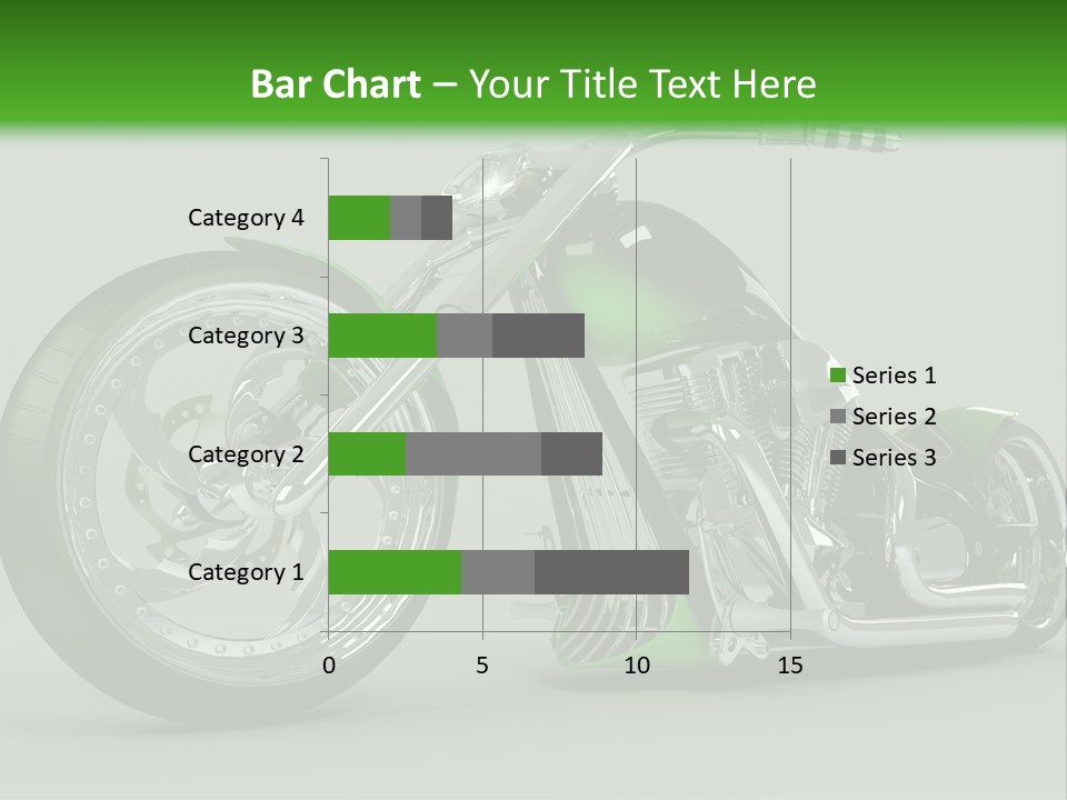 A Green And Black Motorcycle On A Gray Background PowerPoint Template