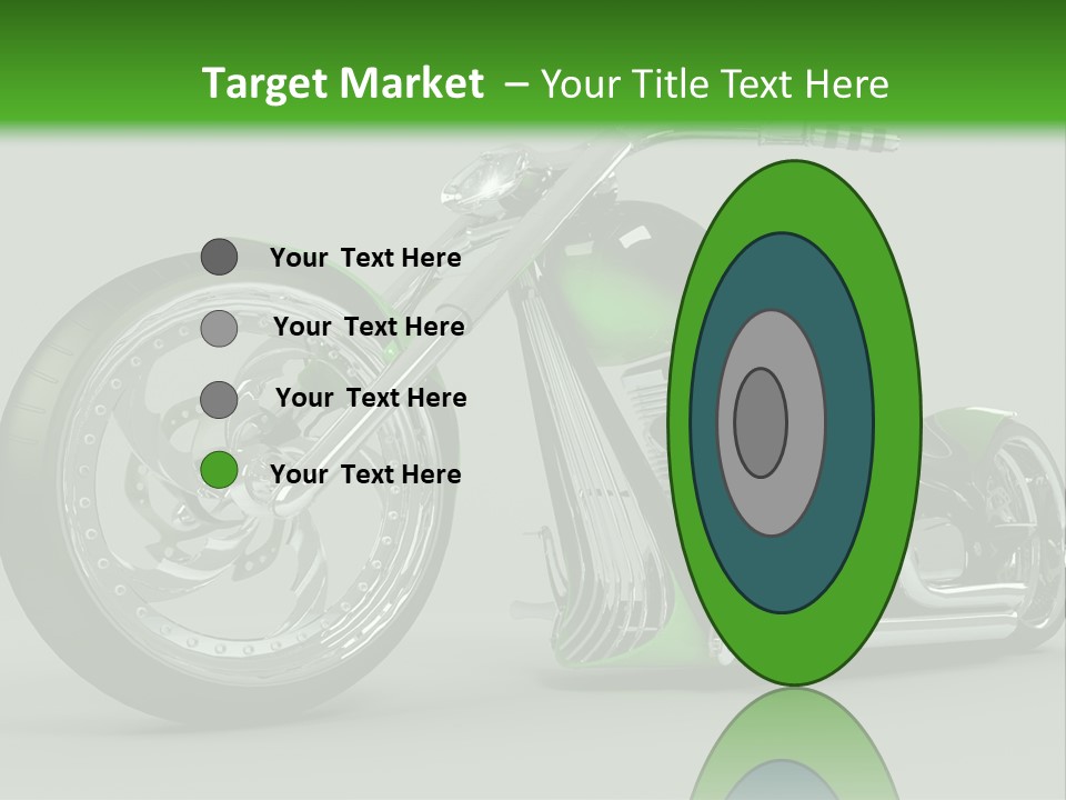 A Green And Black Motorcycle On A Gray Background PowerPoint Template