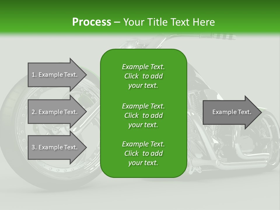 A Green And Black Motorcycle On A Gray Background PowerPoint Template