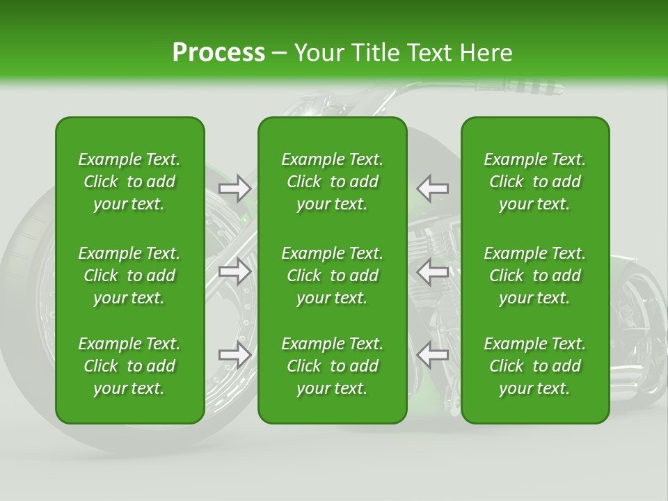 A Green And Black Motorcycle On A Gray Background PowerPoint Template