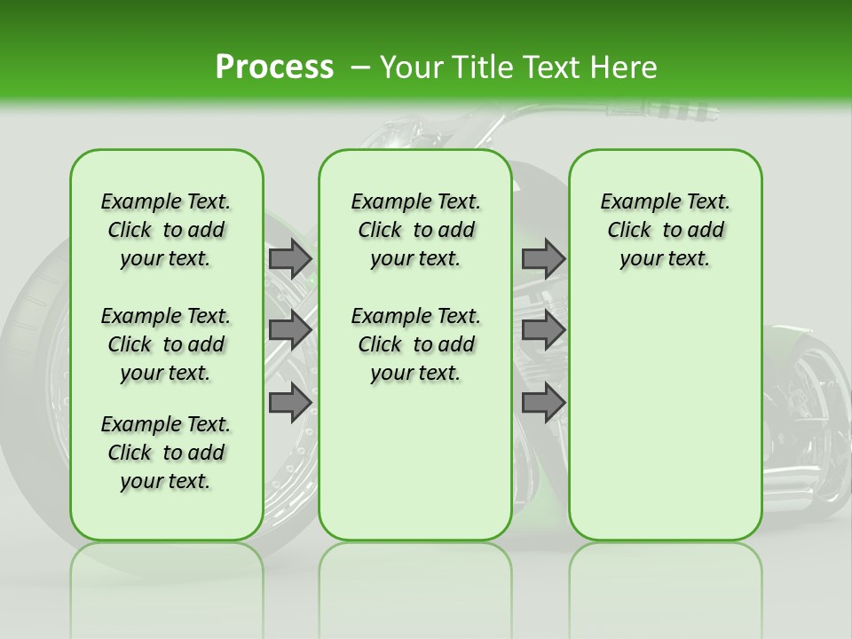 A Green And Black Motorcycle On A Gray Background PowerPoint Template