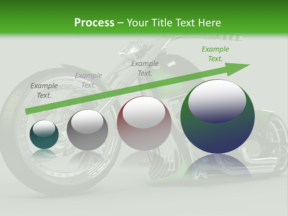 A Green And Black Motorcycle On A Gray Background PowerPoint Template