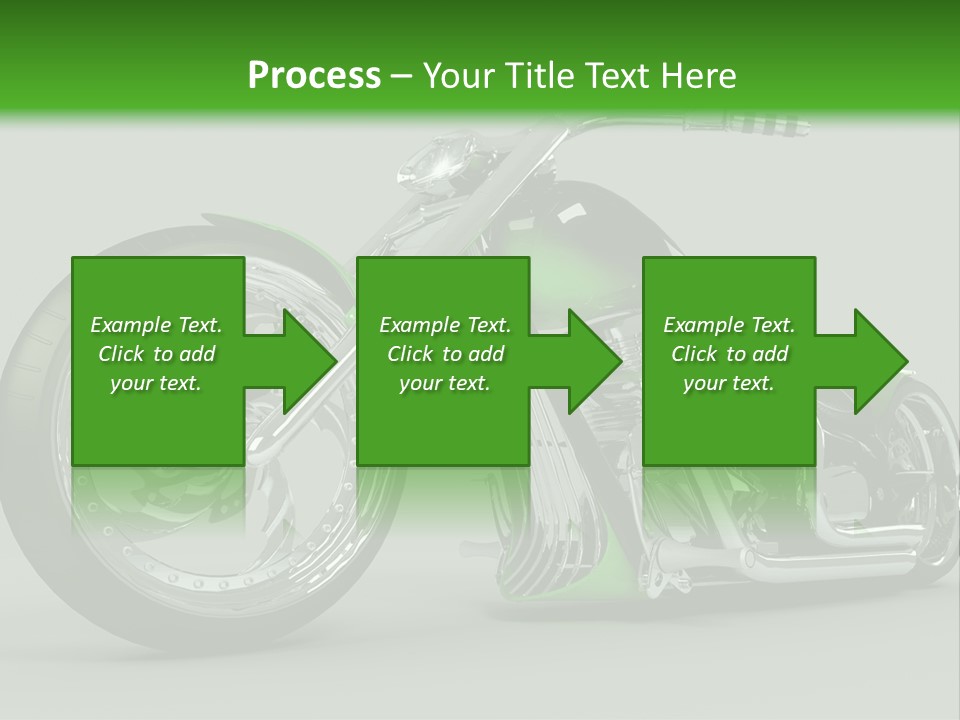 A Green And Black Motorcycle On A Gray Background PowerPoint Template