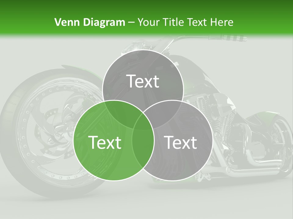 A Green And Black Motorcycle On A Gray Background PowerPoint Template
