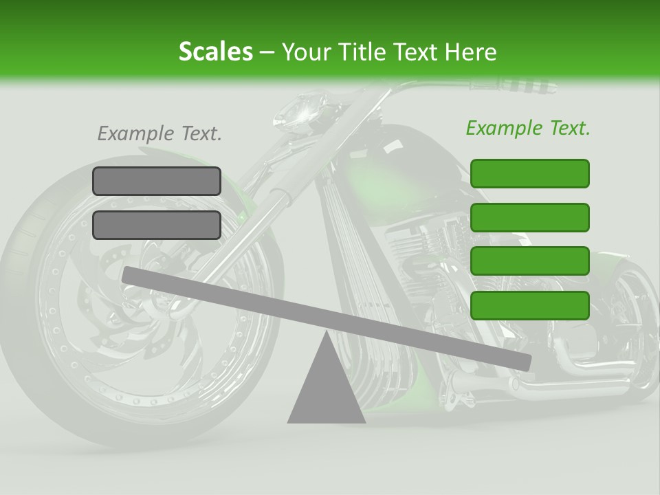 A Green And Black Motorcycle On A Gray Background PowerPoint Template