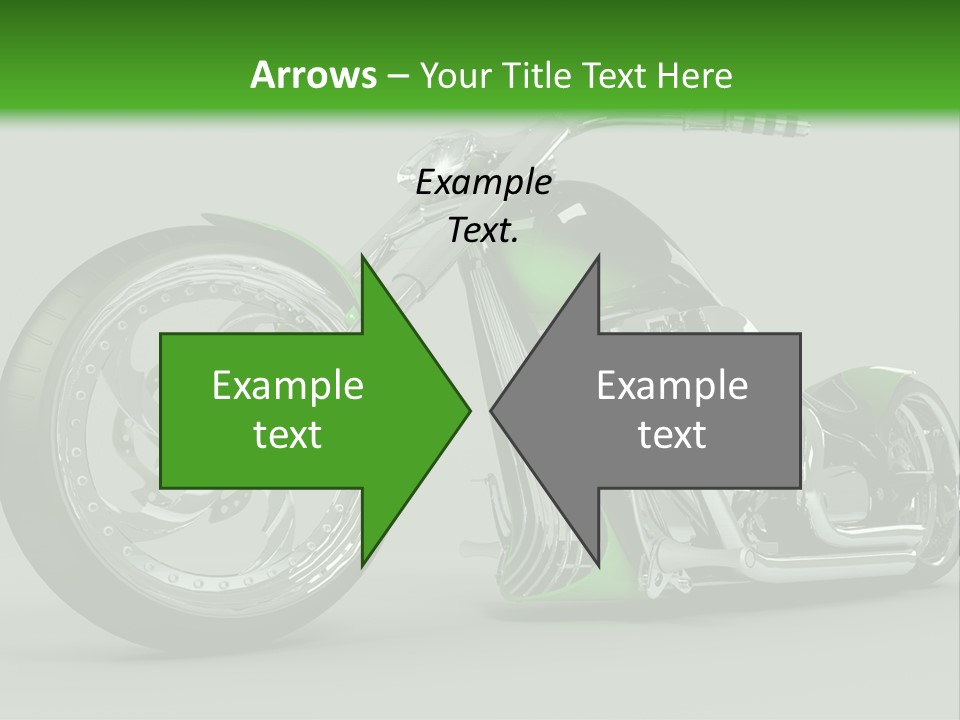 A Green And Black Motorcycle On A Gray Background PowerPoint Template