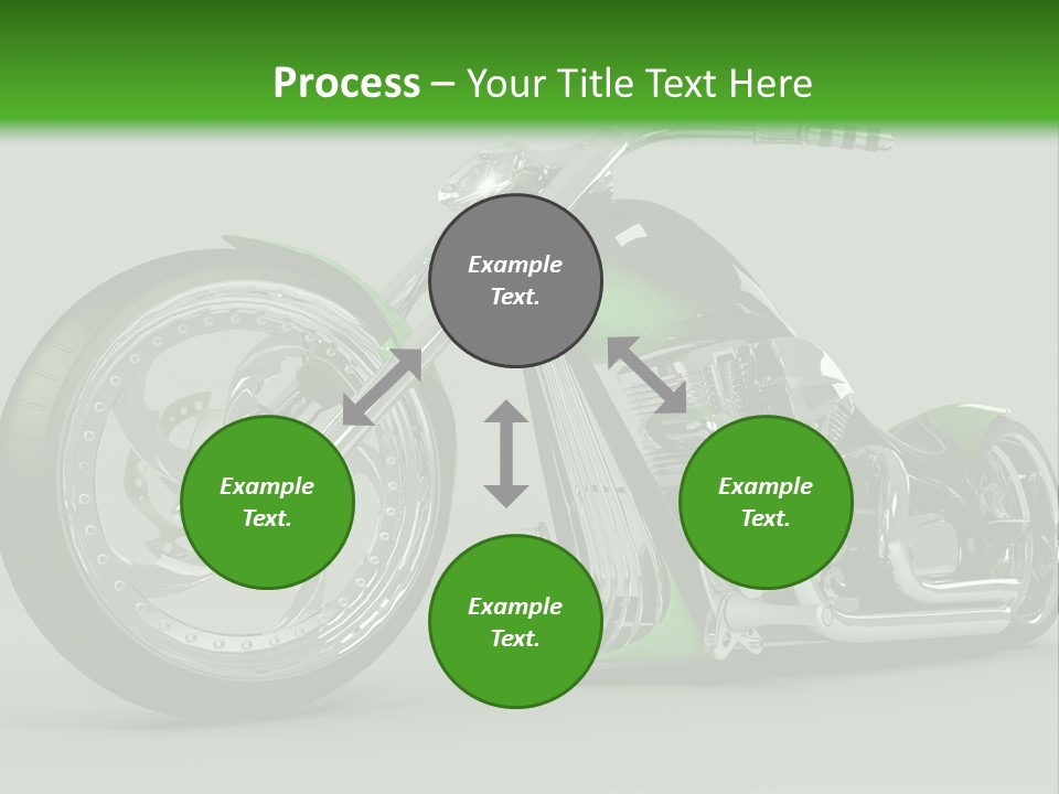 A Green And Black Motorcycle On A Gray Background PowerPoint Template
