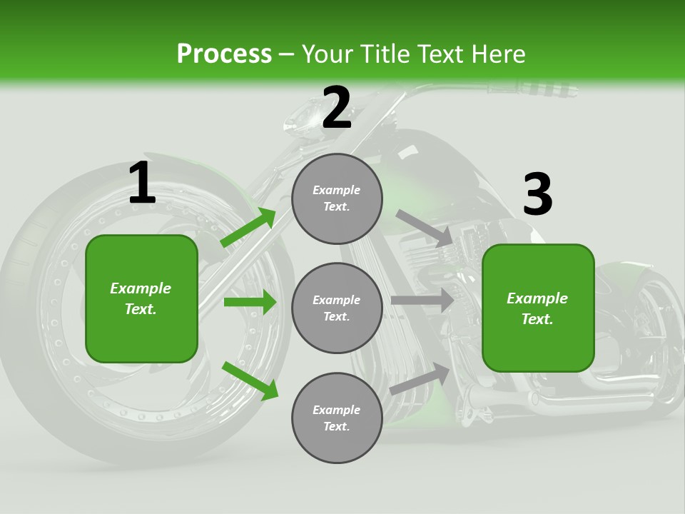A Green And Black Motorcycle On A Gray Background PowerPoint Template