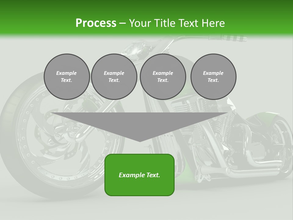 A Green And Black Motorcycle On A Gray Background PowerPoint Template