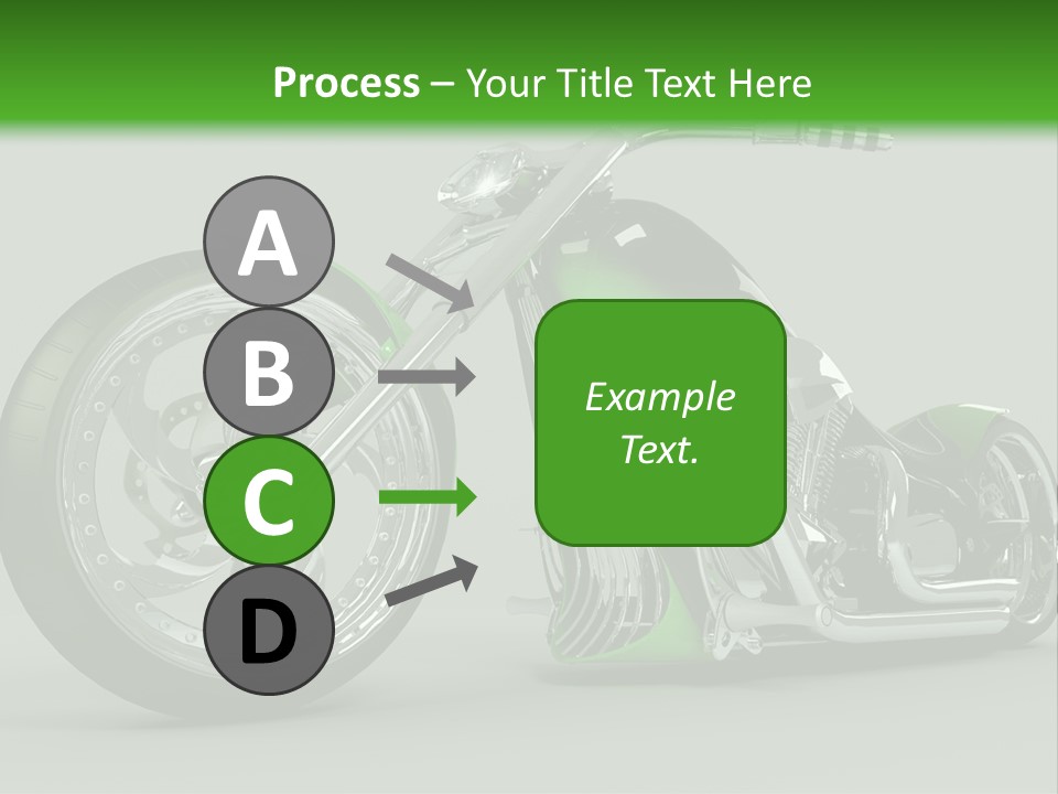 A Green And Black Motorcycle On A Gray Background PowerPoint Template