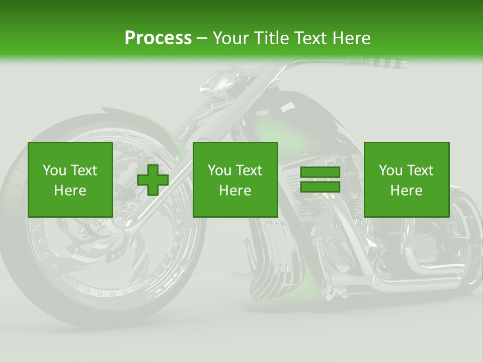 A Green And Black Motorcycle On A Gray Background PowerPoint Template