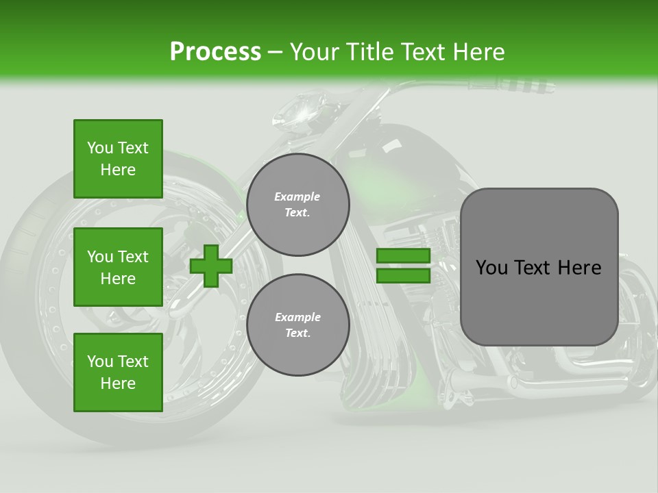 A Green And Black Motorcycle On A Gray Background PowerPoint Template