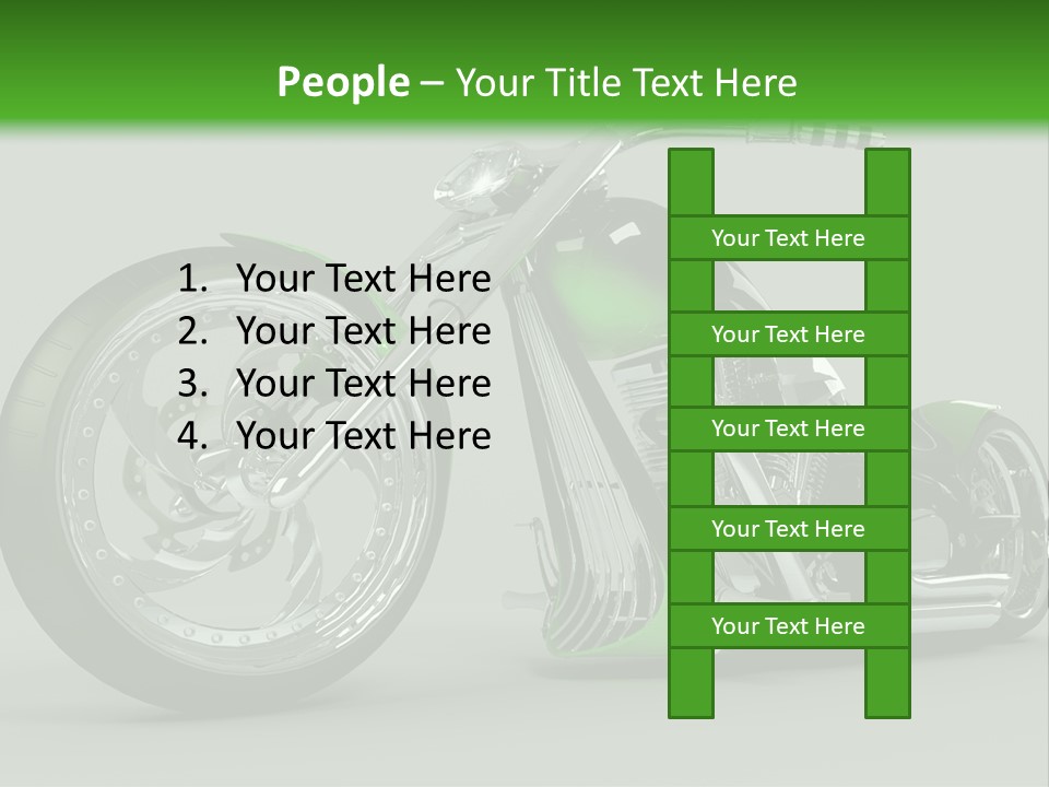 A Green And Black Motorcycle On A Gray Background PowerPoint Template
