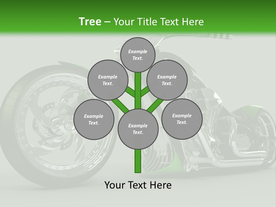 A Green And Black Motorcycle On A Gray Background PowerPoint Template