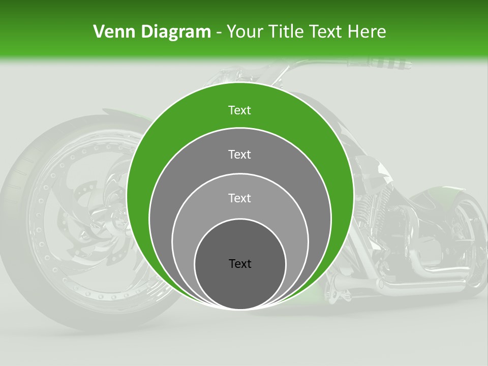 A Green And Black Motorcycle On A Gray Background PowerPoint Template