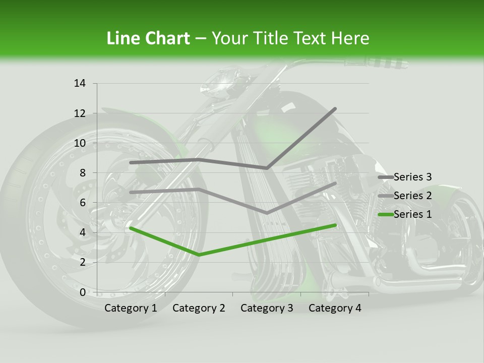 A Green And Black Motorcycle On A Gray Background PowerPoint Template