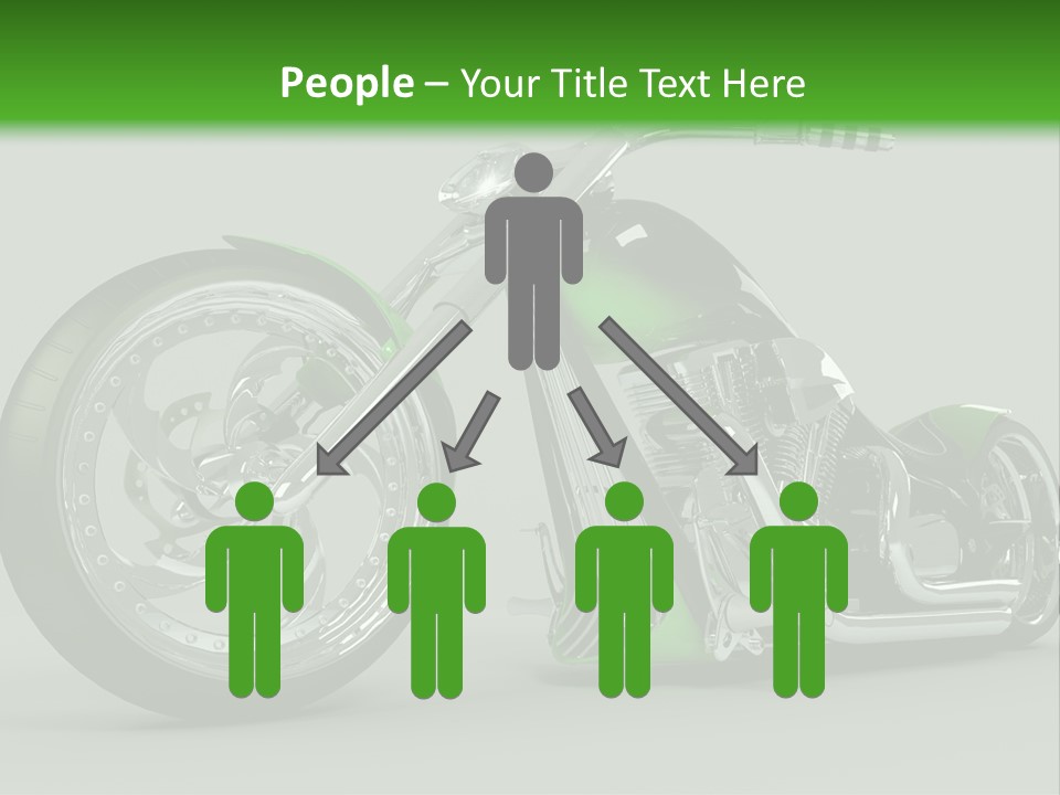 A Green And Black Motorcycle On A Gray Background PowerPoint Template