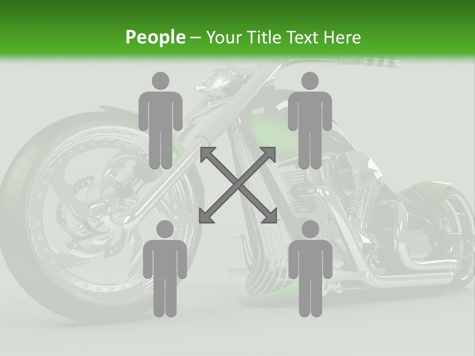 A Green And Black Motorcycle On A Gray Background PowerPoint Template