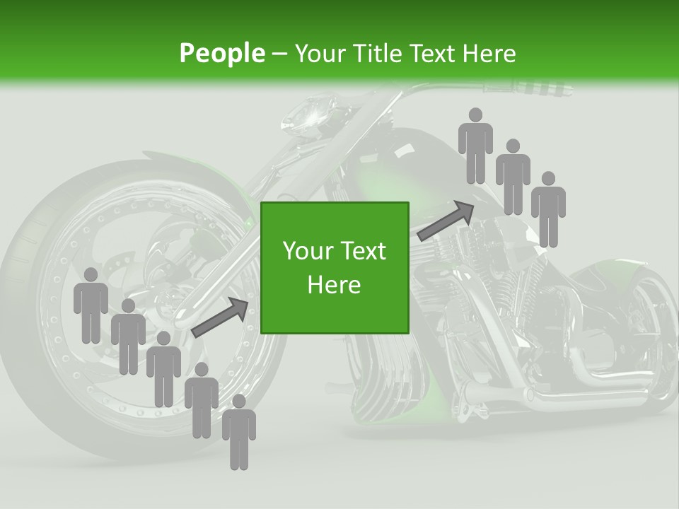 A Green And Black Motorcycle On A Gray Background PowerPoint Template