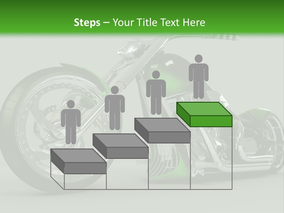 A Green And Black Motorcycle On A Gray Background PowerPoint Template