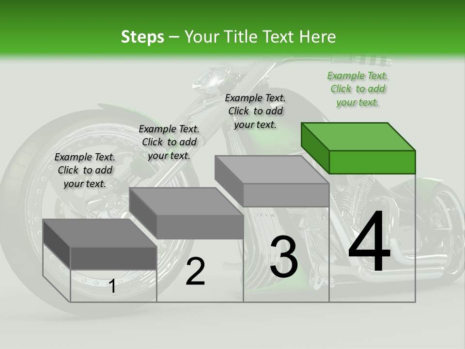 A Green And Black Motorcycle On A Gray Background PowerPoint Template