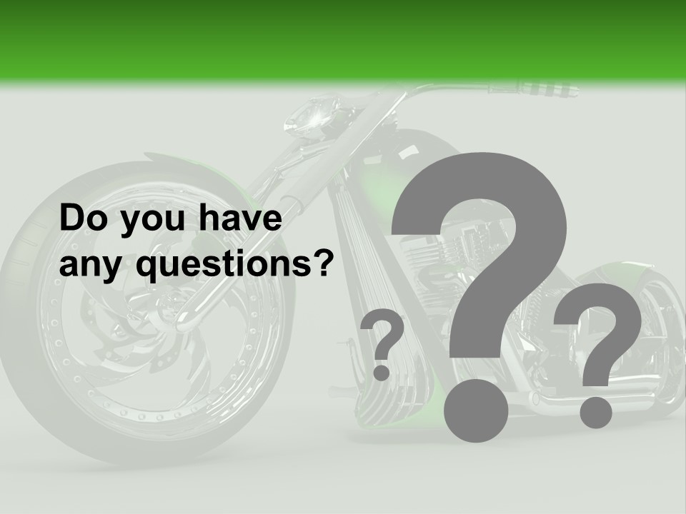 A Green And Black Motorcycle On A Gray Background PowerPoint Template