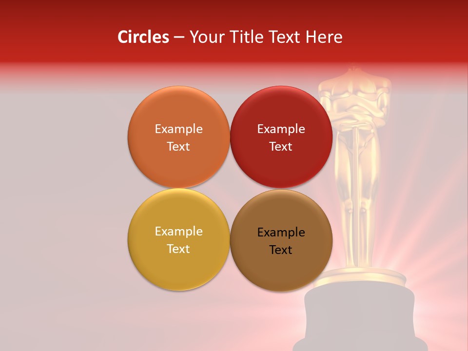 A Golden Statue With A Red Background PowerPoint Template