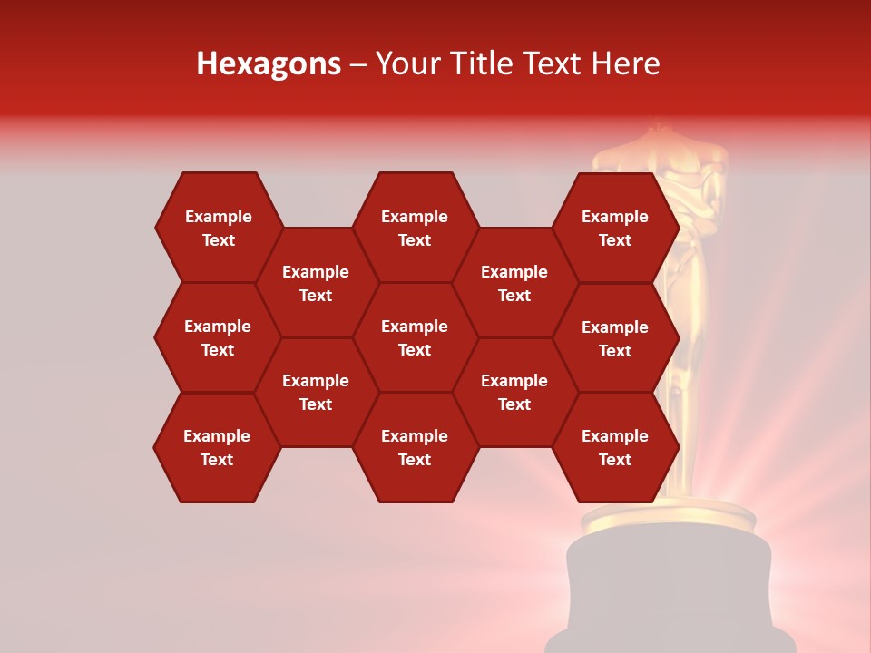 A Golden Statue With A Red Background PowerPoint Template