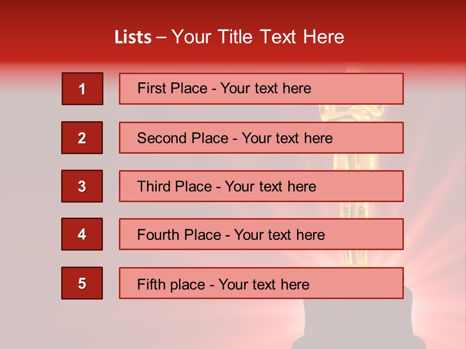 A Golden Statue With A Red Background PowerPoint Template