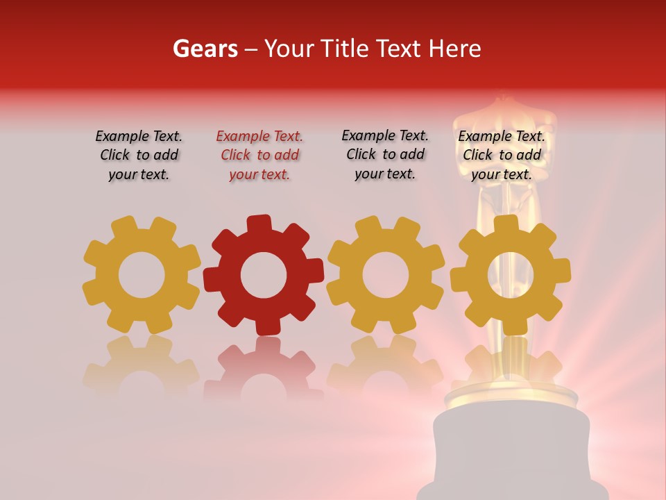 A Golden Statue With A Red Background PowerPoint Template