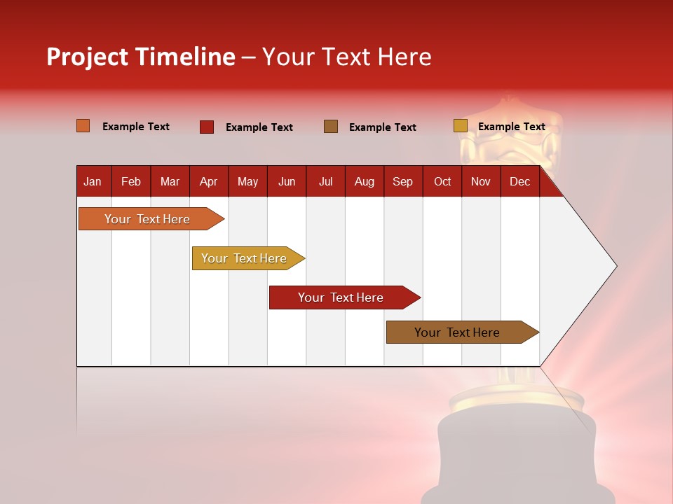 A Golden Statue With A Red Background PowerPoint Template