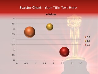A Golden Statue With A Red Background PowerPoint Template