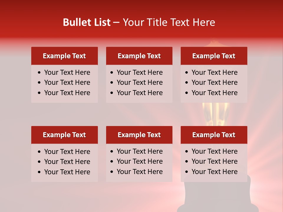 A Golden Statue With A Red Background PowerPoint Template