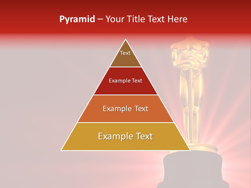 A Golden Statue With A Red Background PowerPoint Template