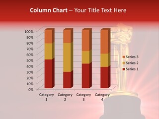 A Golden Statue With A Red Background PowerPoint Template