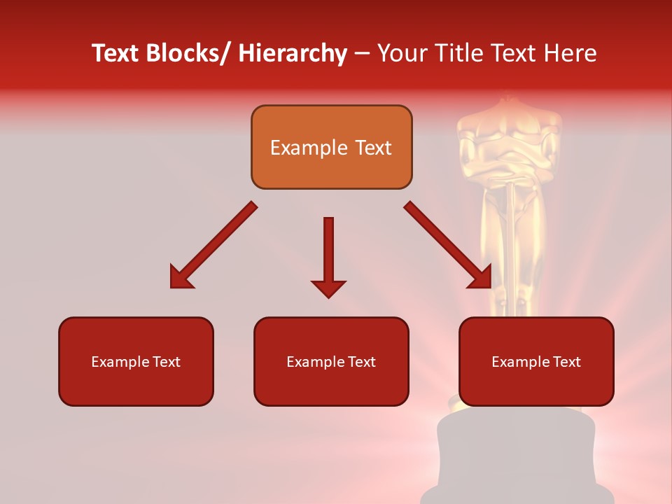 A Golden Statue With A Red Background PowerPoint Template