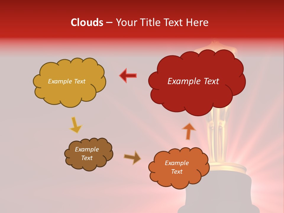 A Golden Statue With A Red Background PowerPoint Template