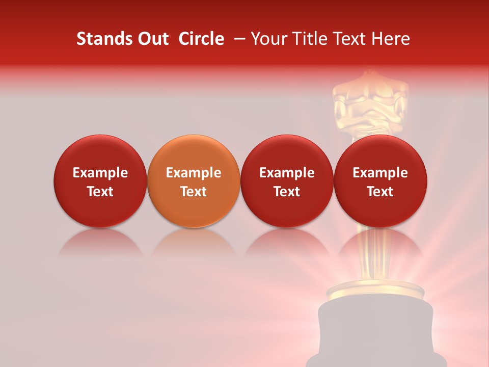 A Golden Statue With A Red Background PowerPoint Template