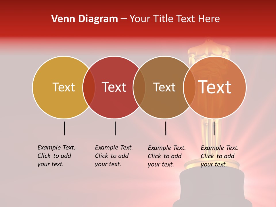 A Golden Statue With A Red Background PowerPoint Template
