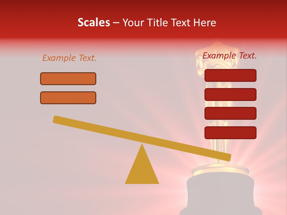 A Golden Statue With A Red Background PowerPoint Template
