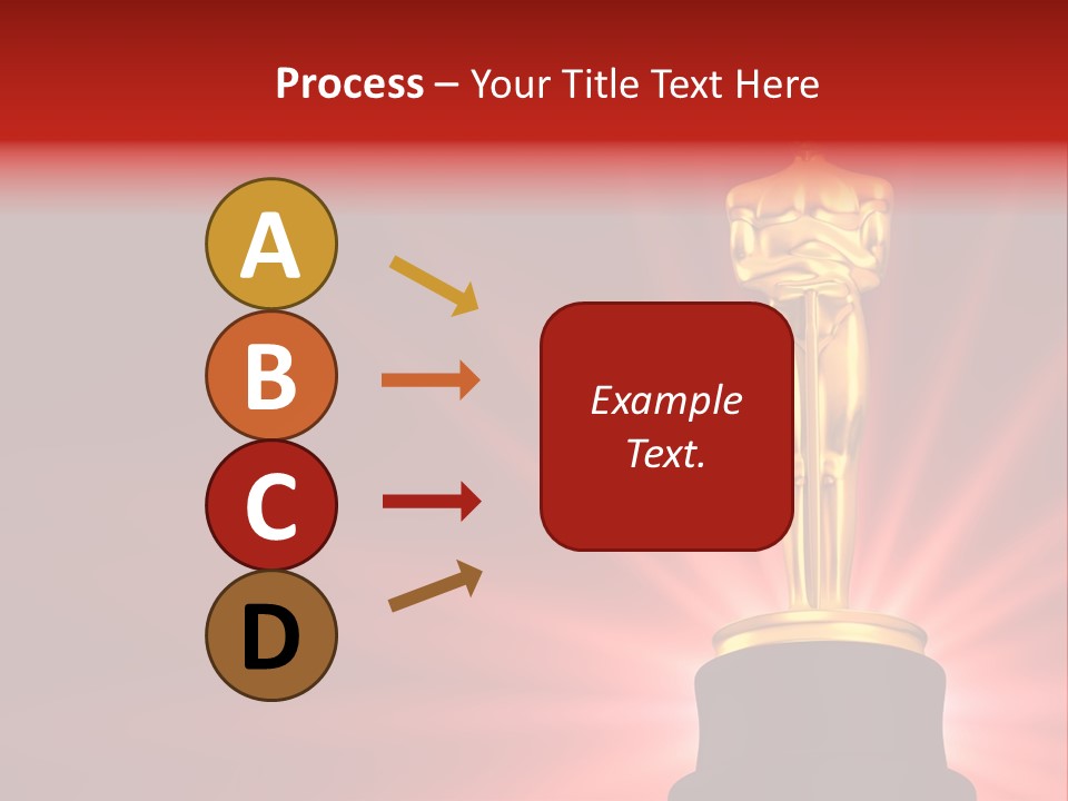 A Golden Statue With A Red Background PowerPoint Template