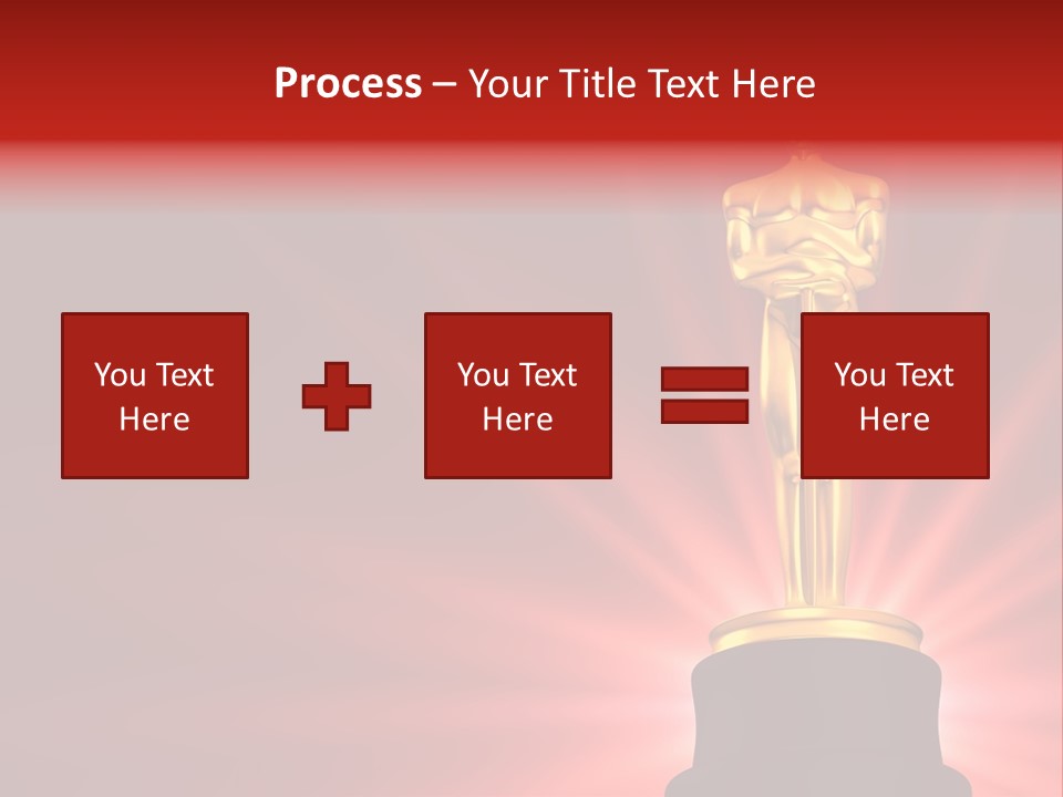 A Golden Statue With A Red Background PowerPoint Template