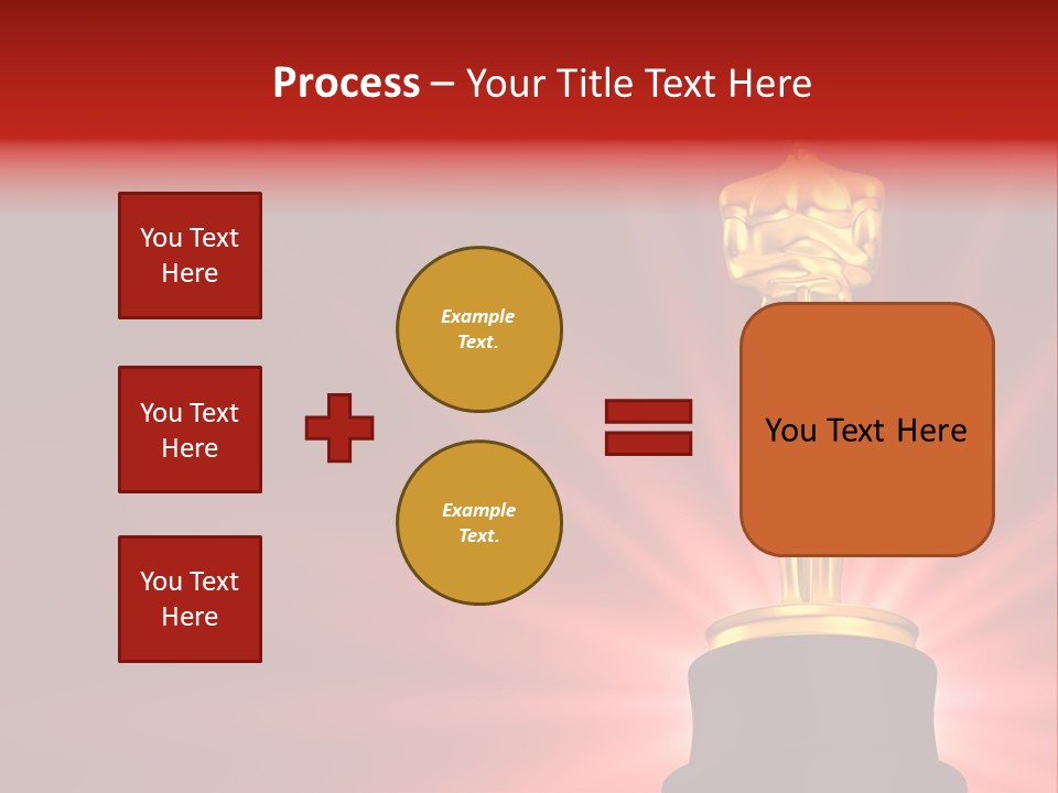 A Golden Statue With A Red Background PowerPoint Template