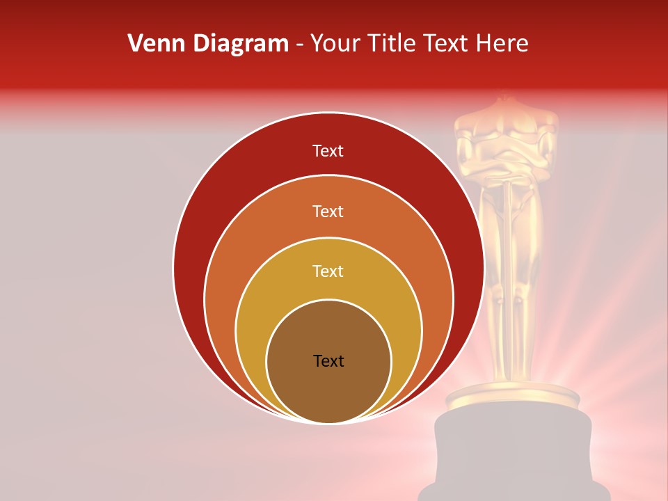 A Golden Statue With A Red Background PowerPoint Template