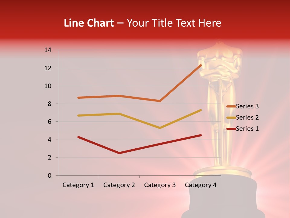 A Golden Statue With A Red Background PowerPoint Template
