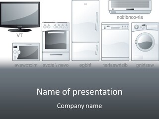 A Group Of Appliances That Are In Front Of A Tv PowerPoint Template
