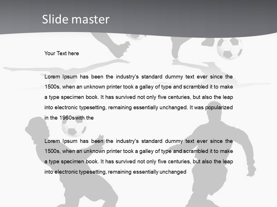 A Silhouette Of A Man Kicking A Soccer Ball PowerPoint Template